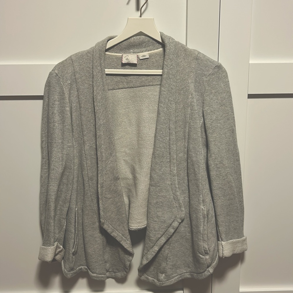 Anthropologie knit blazer, light grey